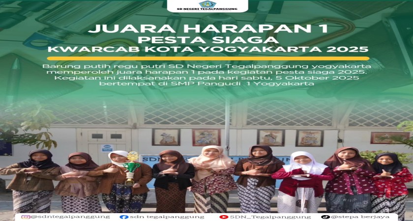 Semangat Pramuka! Barung Putih Regu Putri SD Negeri Tegalpanggung Sabet Juara Harapan 1 Pesta Siaga Kwarcab Kota Yogyakarta